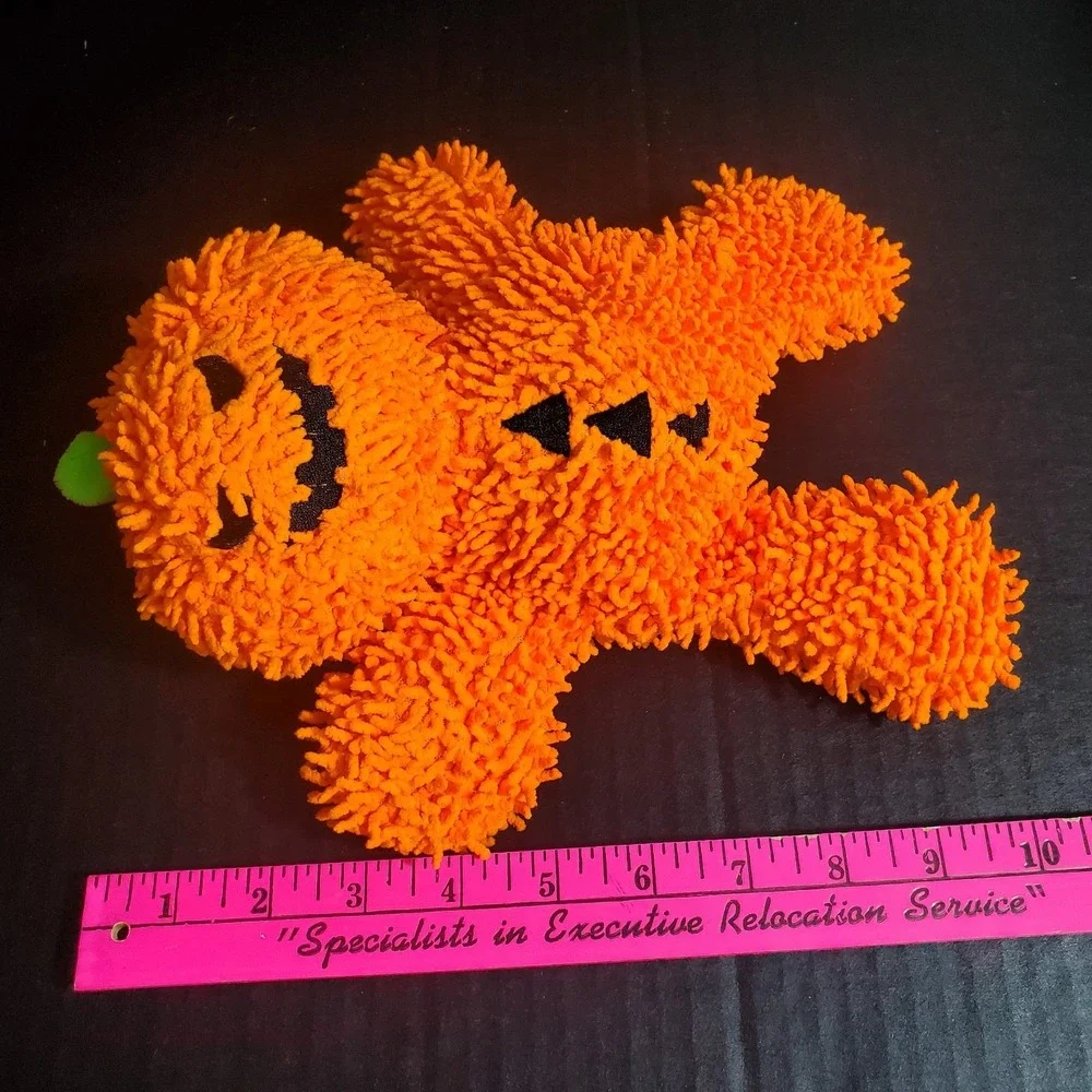 MIGHTY Tuffy Dog Toy Halloween Nubby Jack-O-Lantern Strong Squeaker Shaggy Toy
